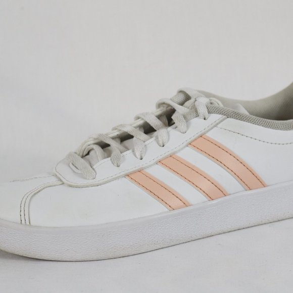 adidas white and peach shoes